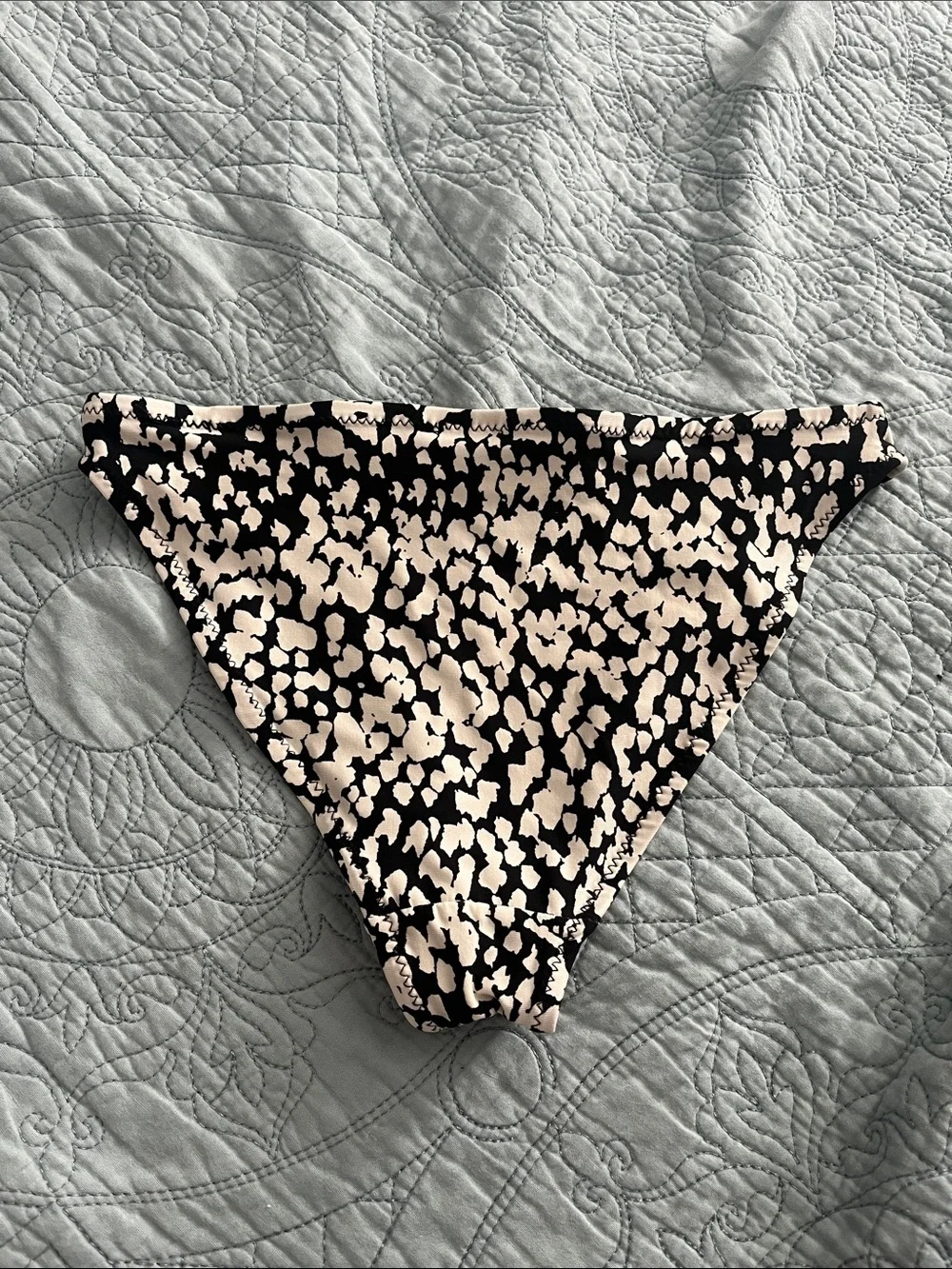 H&M Black & Cream Abstract Print Bikini Bottoms